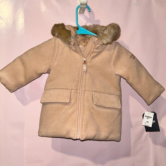 NEW $60 Osh Kosh Baby Girls' Sweet Faux Wool Jacket Dress Coat - Picture 2 of 5